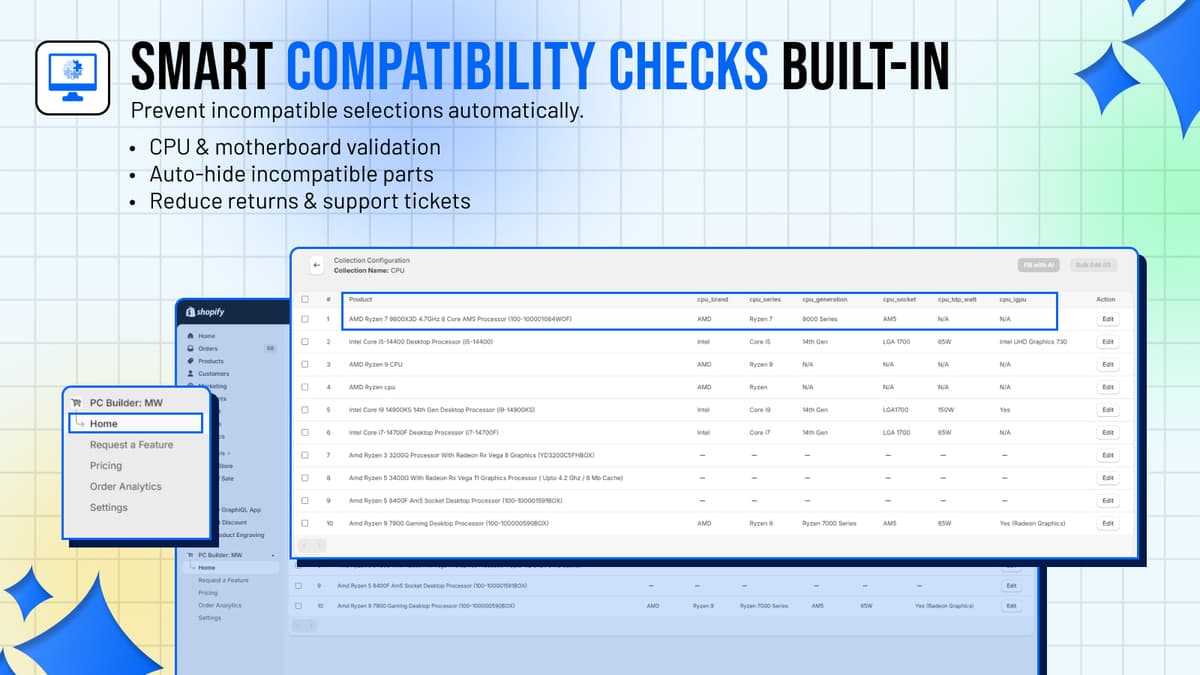 Compatibility rules in PC Builder MW