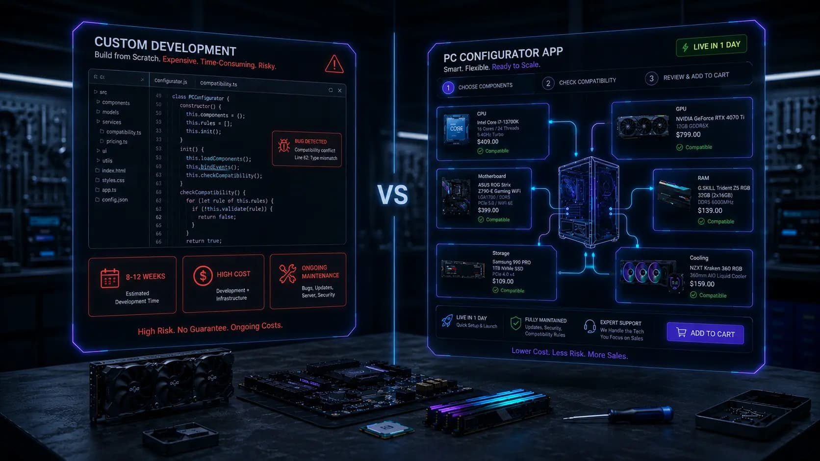 PC Configurator App vs. Custom Development: What Actually Costs More?